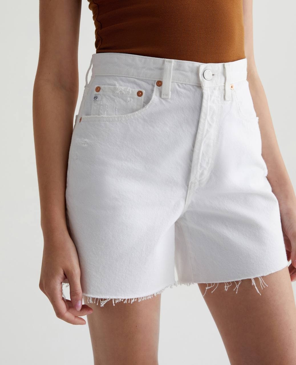 AG Adriano Goldschmied Clove Short – White Destructed Denim, Size 26 NWT