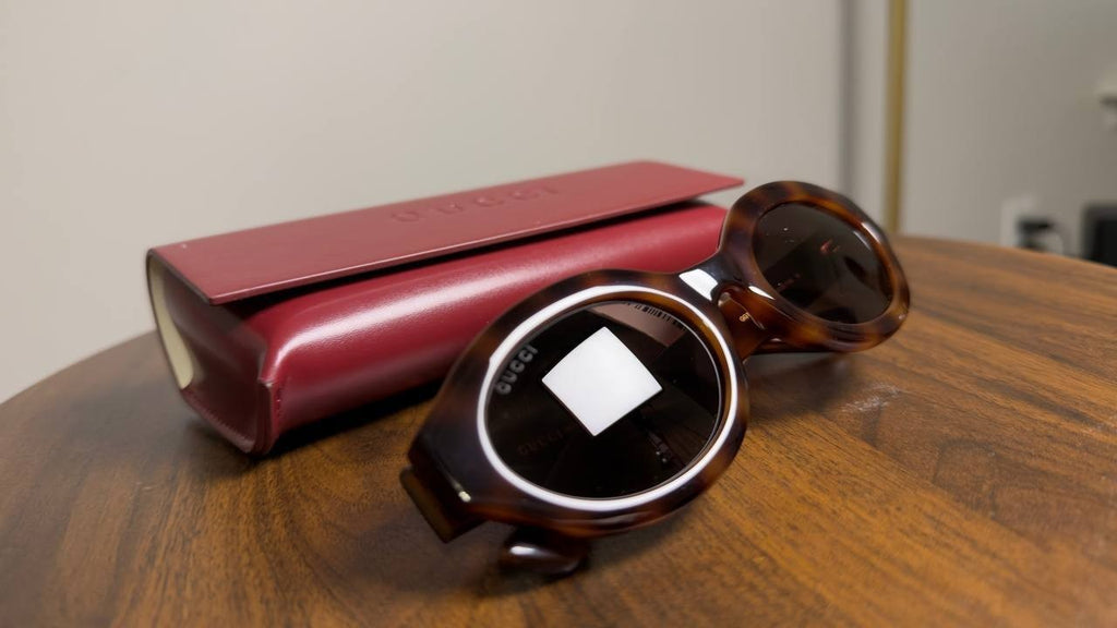 Gucci  Oval‑Frame  Sunglasses  Havana  OS  NWT  $295