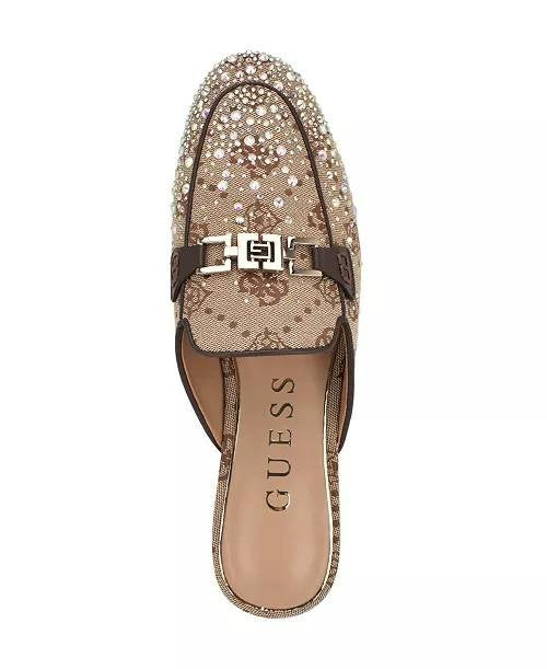 Guess Medium Brown Textile Mule Loafers 9M NIB MSRP $119