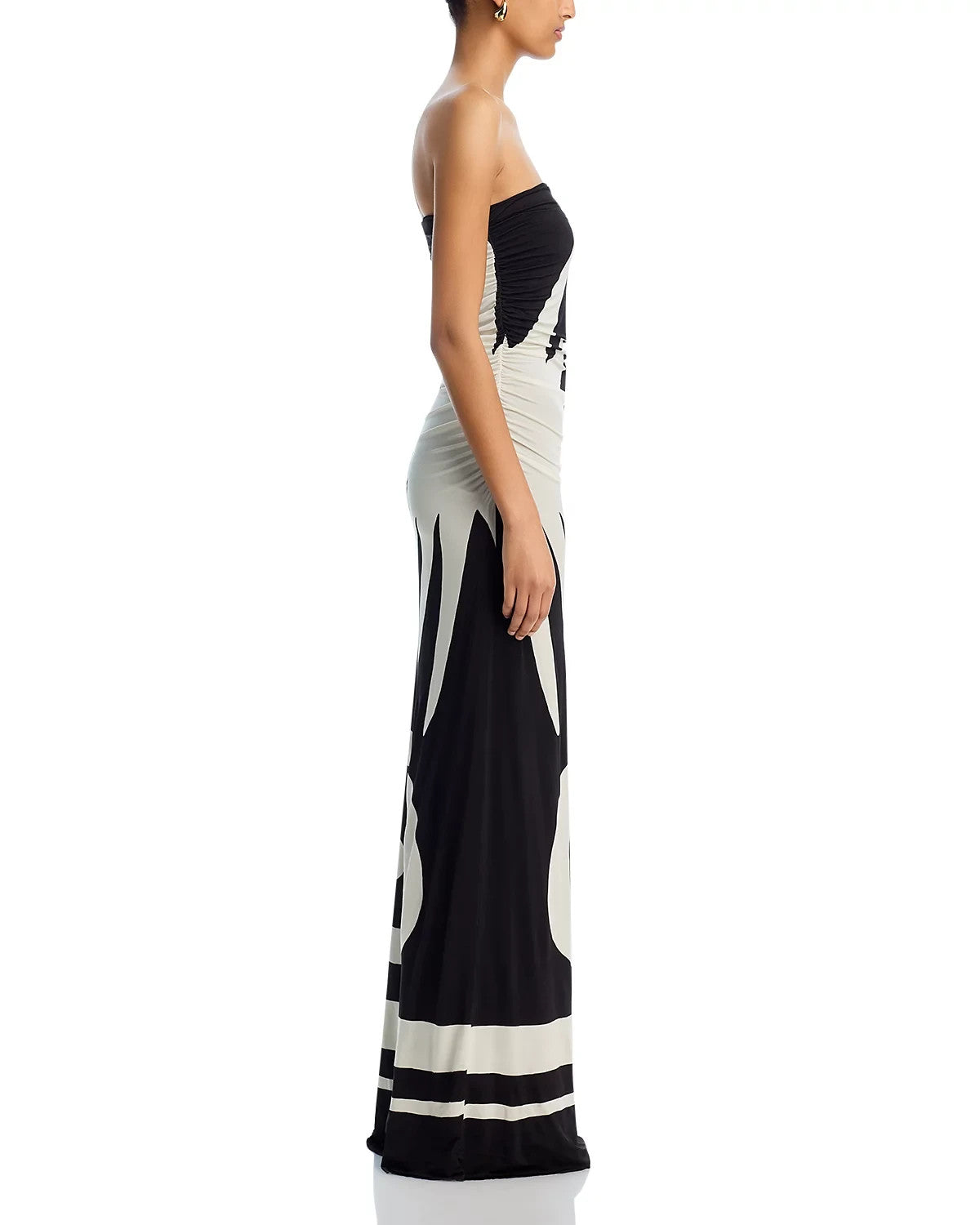 Cala de la Cruz Daphne Tube Dress Strapless Print Floor-Length Size XL