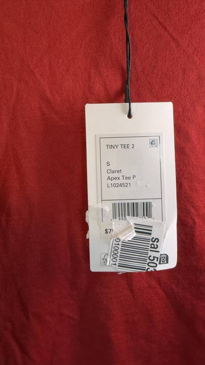 Theory Tiny Tee Organic Slub Cotton Cherry S NWT $75