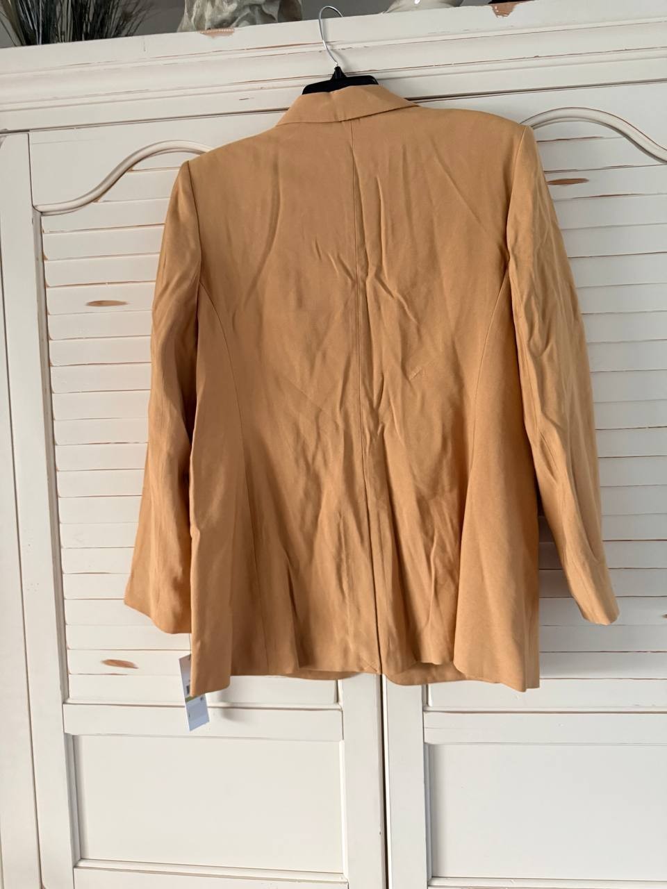 DKNY Blazer 14 Brown Notched Collar One Button Long Sleeve Career Jacket NWT