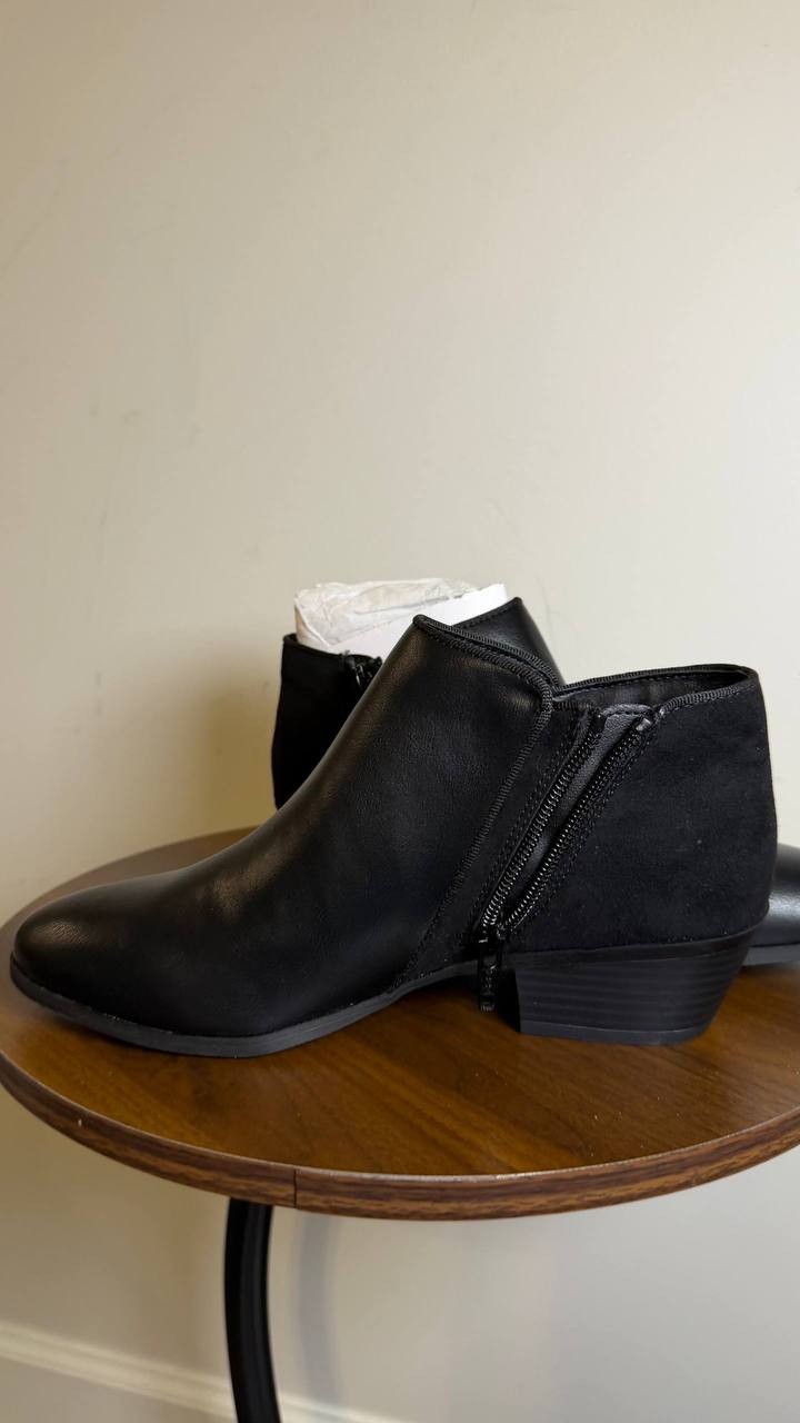 Style&Co Black Man‑Made Ankle Boots Size 7.5M NIB MSRP $69.90