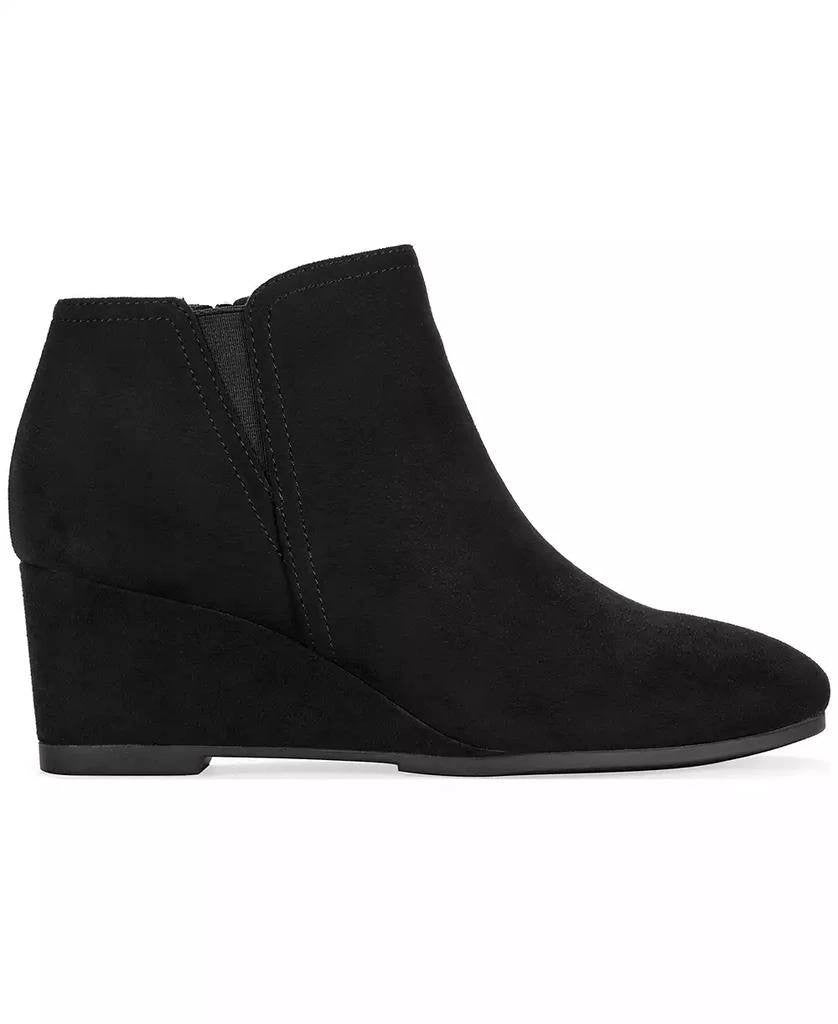 Style & Co Poppyy Wedge Heel Booties – Black – Size 6.5M – Microfiber–New in Box