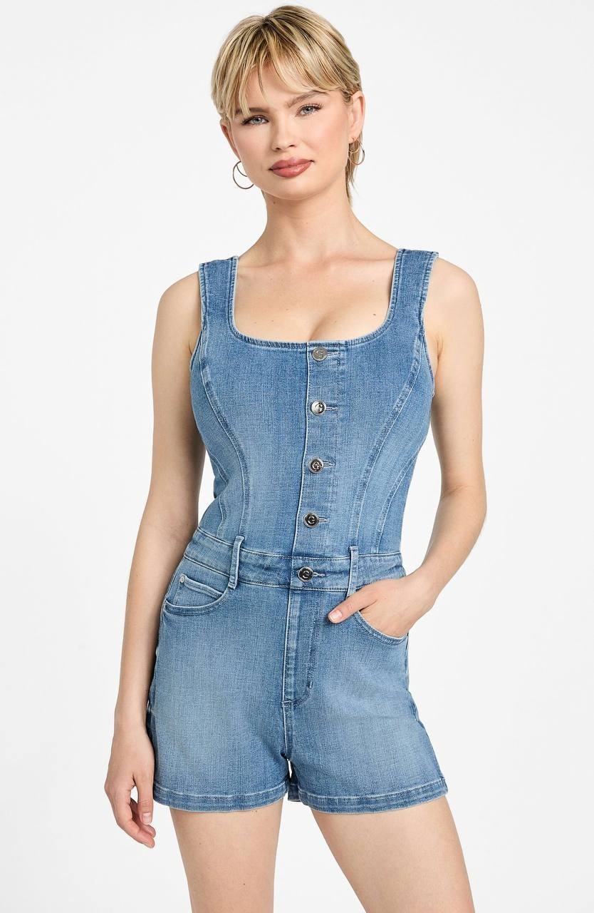 Guess Bella Denim Romper – Sleeveless– Size SP – NWT-$148