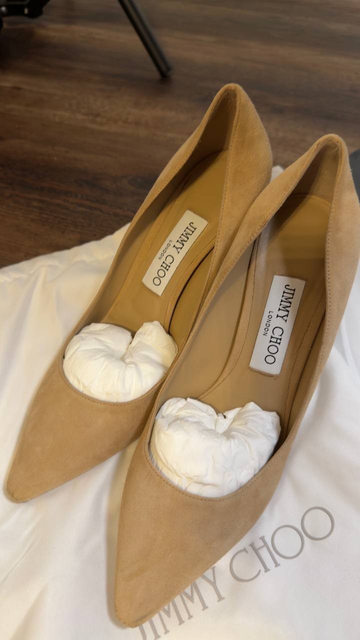 Jimmy  Choo  Pointed  Toe  Pumps  Beige  38  Pre‑owned  
