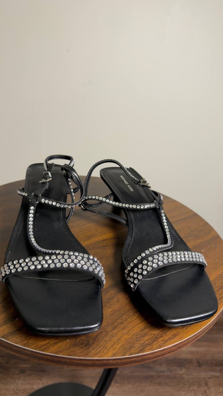 Michael  Michael  Kors  Square  Toe  Sandals  Black  9.5M  New  $135