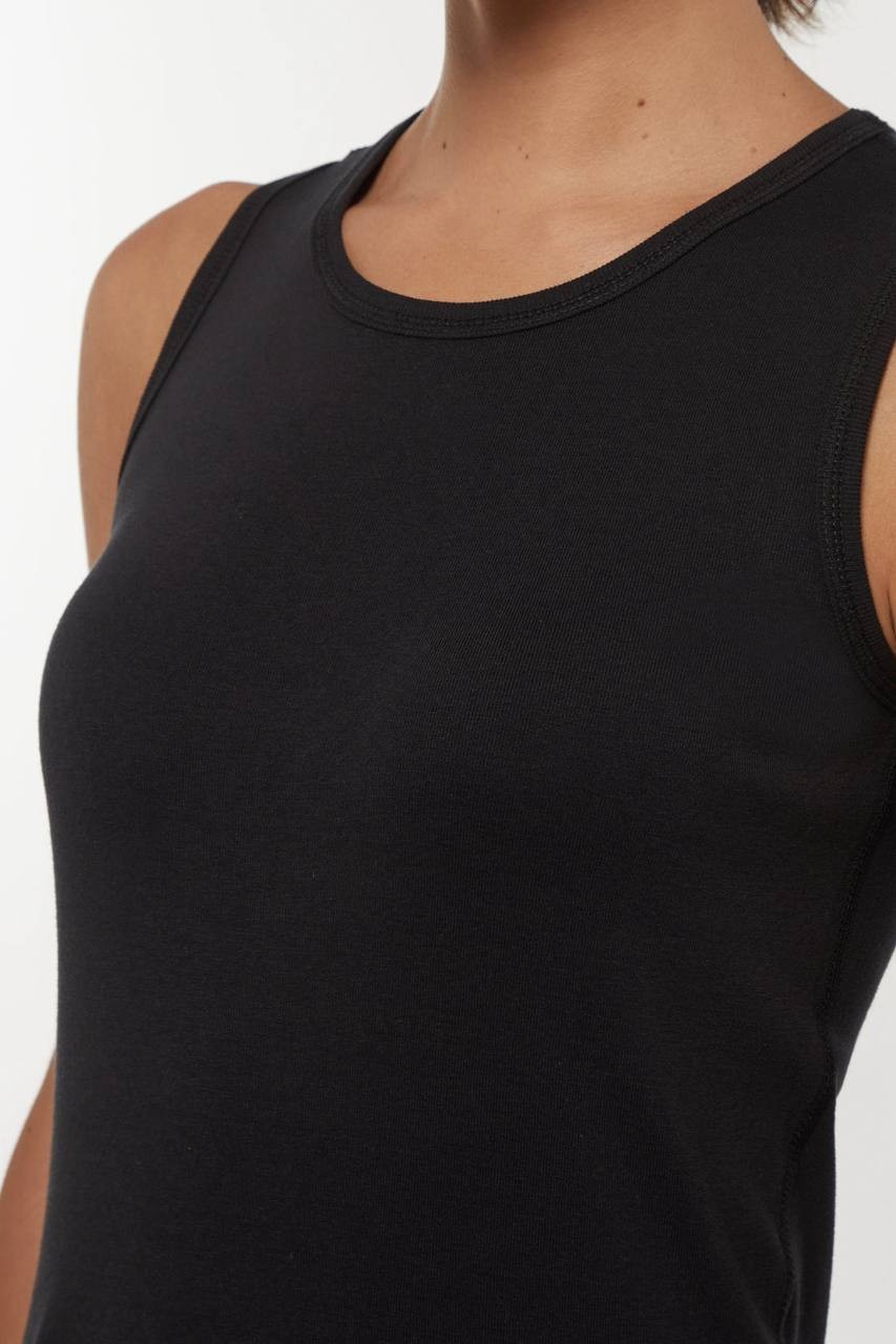 Three Dots Ribbed Crew‑Neck Tank – XL – Black – NWT – $40
