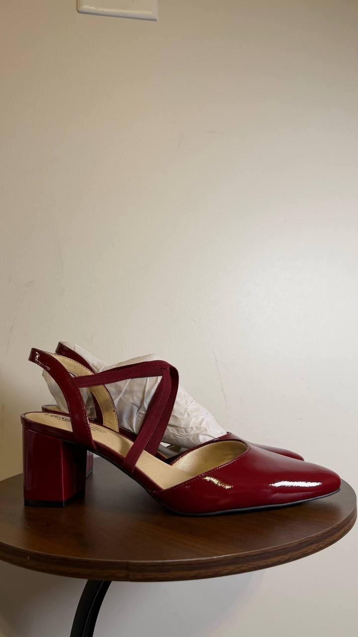 LifeStride Dark Cherry Faux Patent Slingback Pumps 11M NIB $69.99