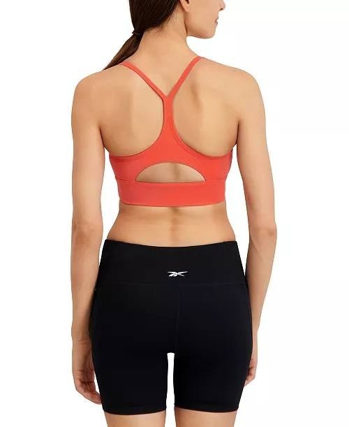 Reebok ID Train Tri‑Back Mid‑Impact Sports Bra – Sunset Coral – Size L – NWT