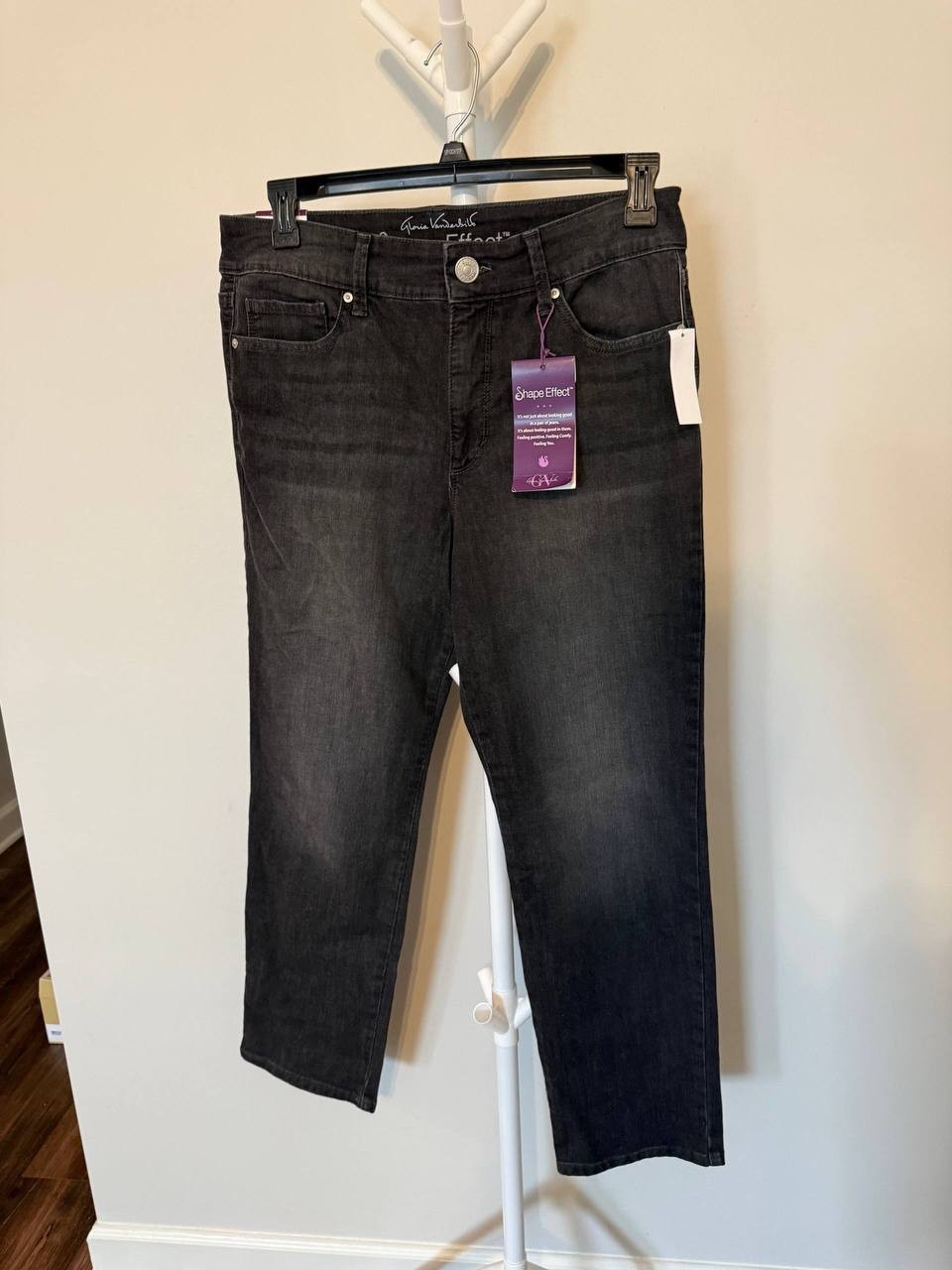 Gloria Vanderbilt High‑Rise Straight Jeans–Whiskers-Size 12 – NWT – MSRP$54