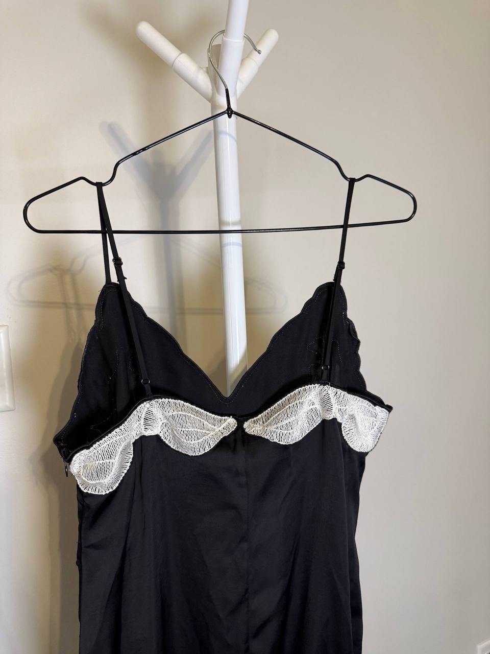 rag & bone “Ann” Embellished Slip Dress – Size 8 – Black Satin – NWT – MSRP$598