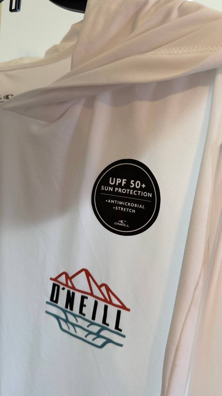 O’Neill Men’s TRVLR UPF 50+ Hooded Long Sleeve Rashguard White XXL NWT $ 79