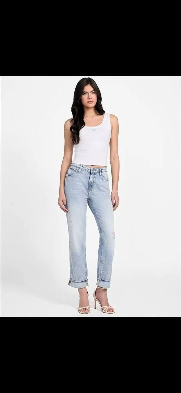 Guess Eco High‑Rise Celia Boyfriend Jeans Blue T30xL30 NWT $118