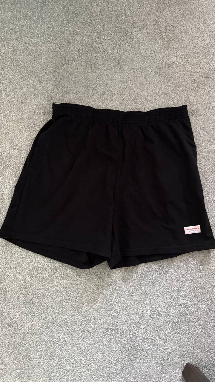 Alexander Wang Bodywear Cotton Relaxed-Fit Logo Shorts Black XL Unisex