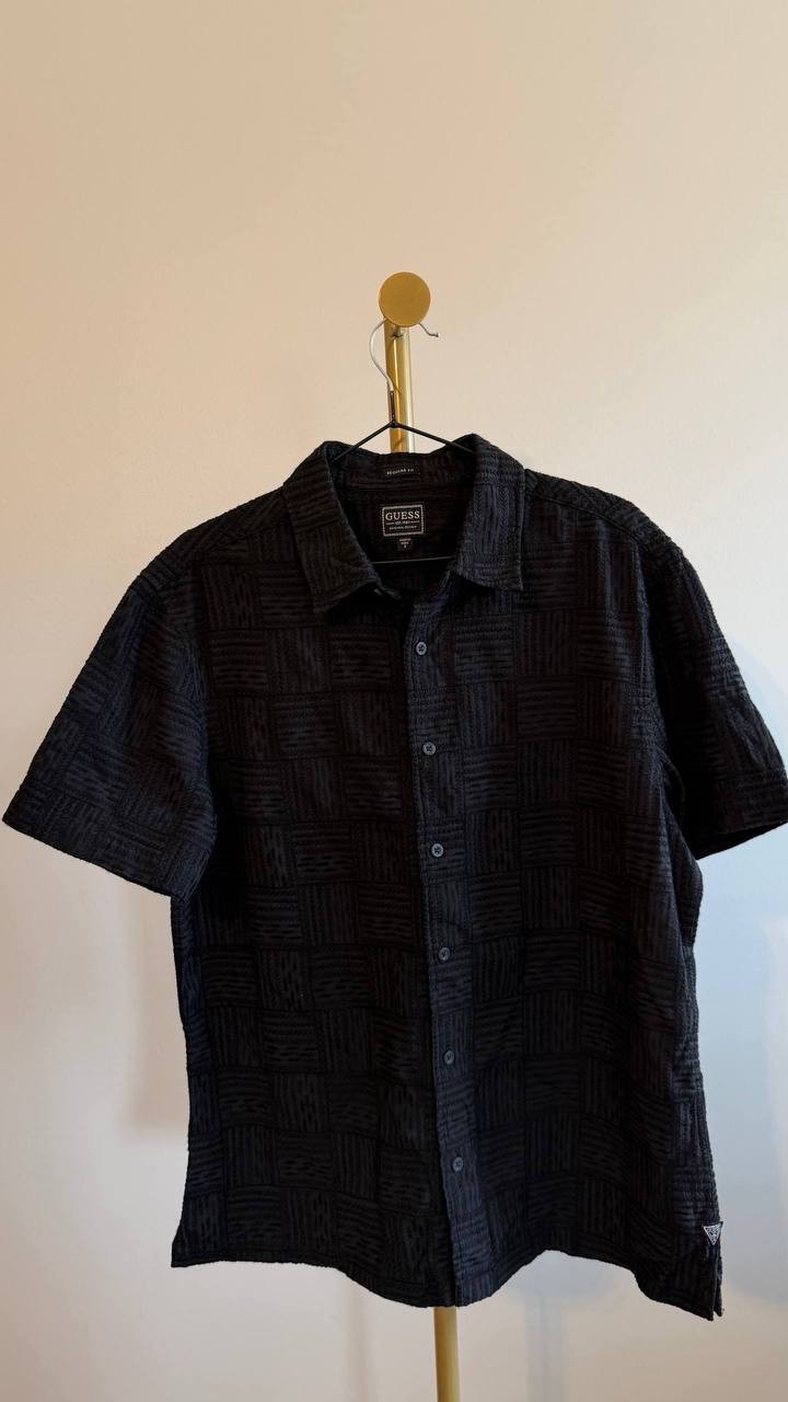 Guess Men’s Idris Embroidered Shirt Black S $79 NWT