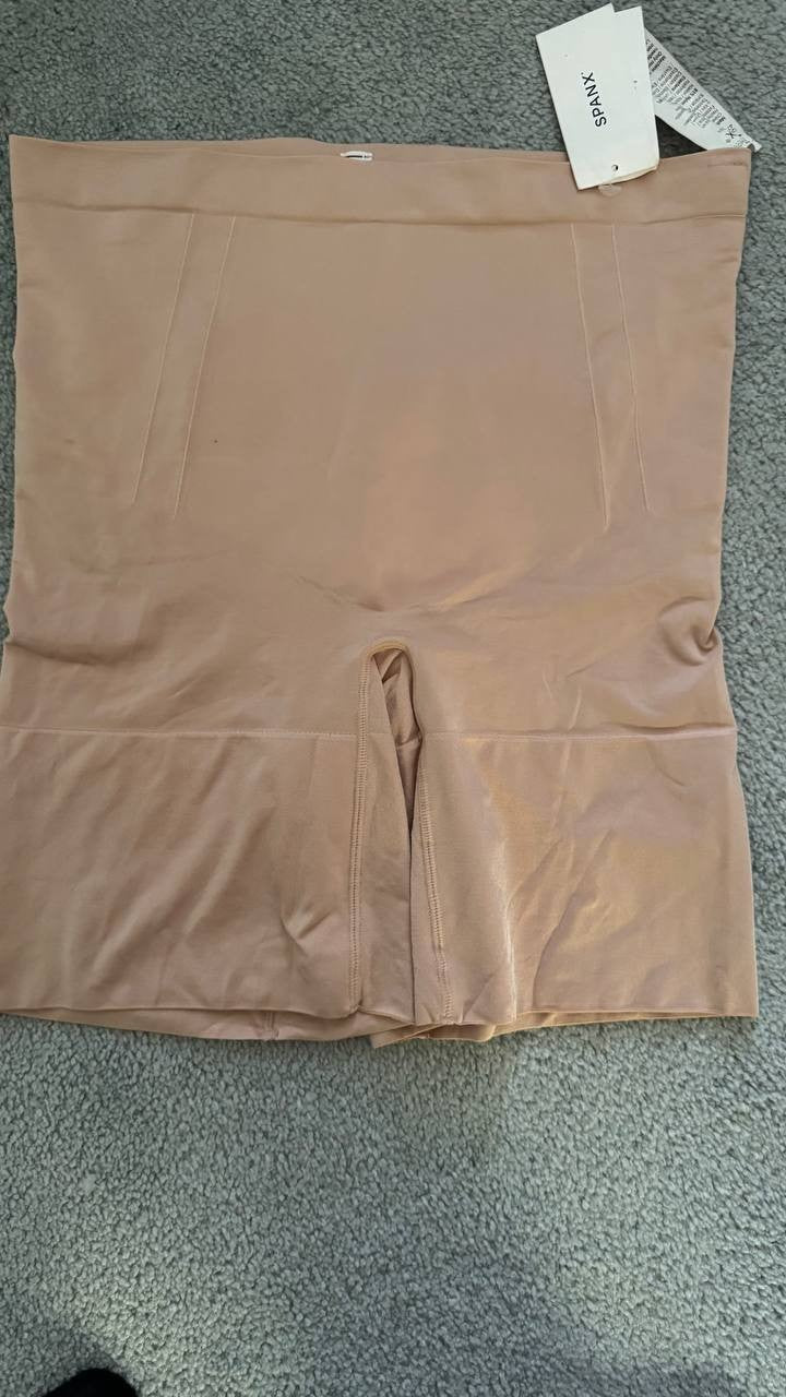Spanx Mid-Thigh Shapewear Short, Nude XL - Firm Control, Seamless Smoothing