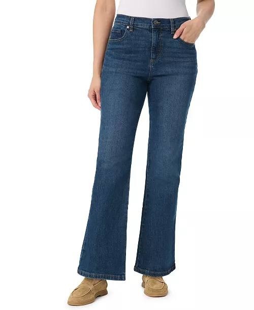 Gloria Vanderbilt Petite Amanda Essential Flared High Rise Jeans Blue 4P NWT