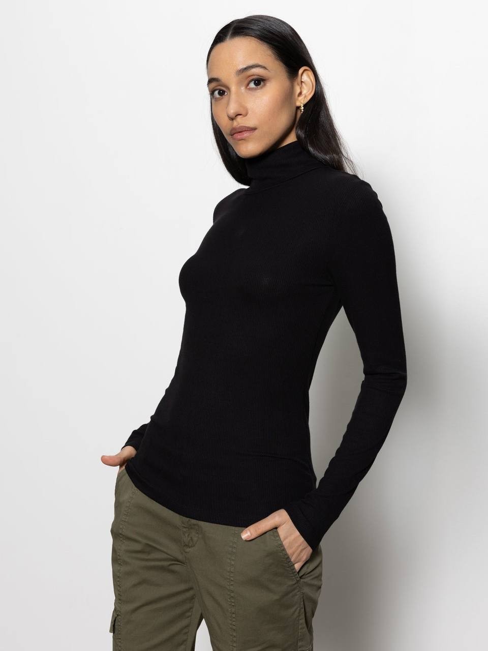 Sanctuary Essential Turtleneck Top Black L NWT $59
