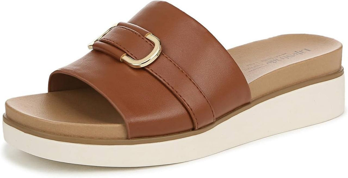 Life Stride  Platform  Sandals  Tan  Man‑Made  7M  New  With  Box  $80