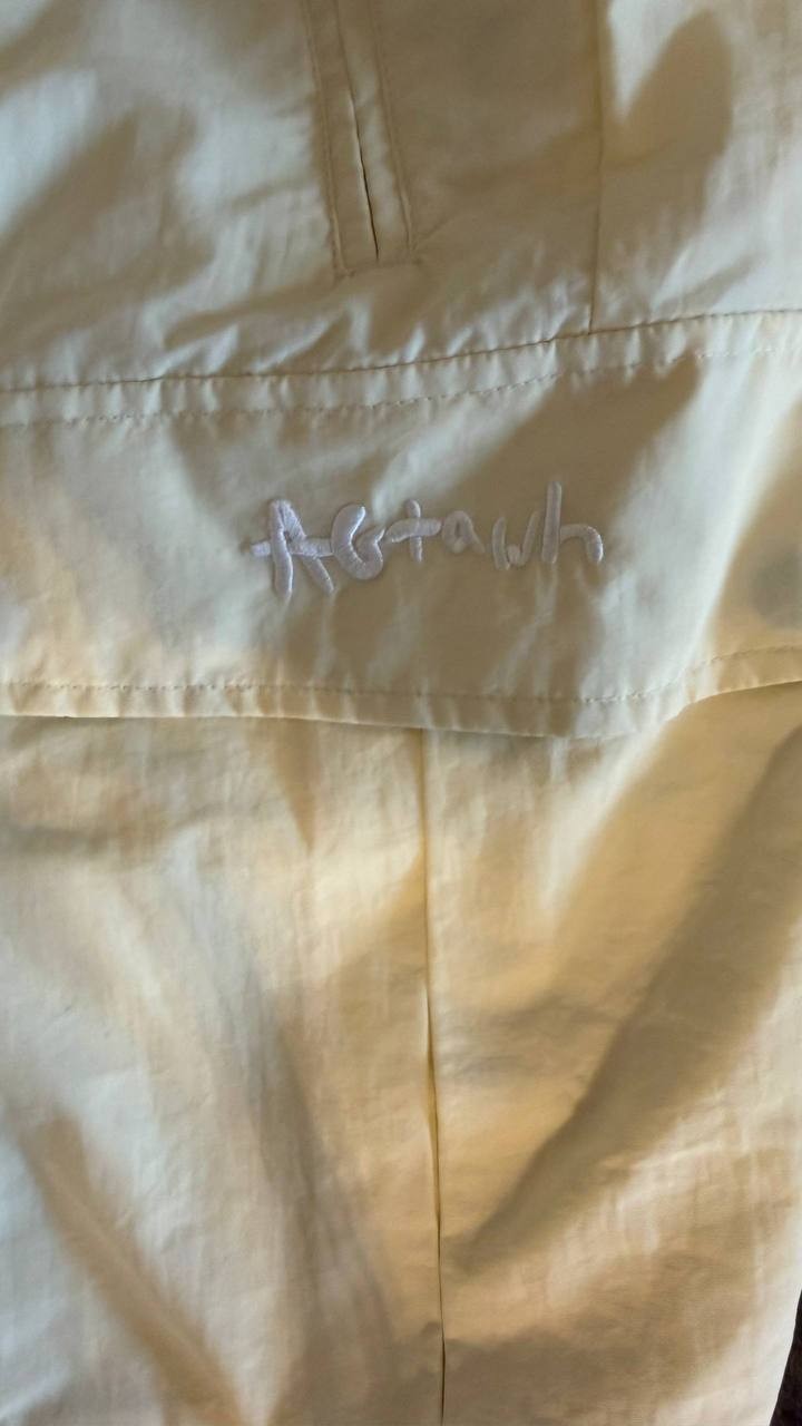 Agtawh All Good Things Are Welcome Here Men’s Cargo Shorts Beige L $74 NWT