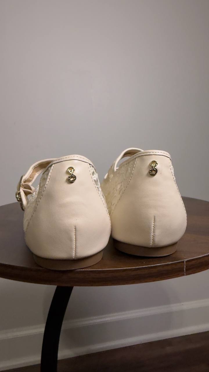 Sam  &  Libby  Mary  Jane  Flats  Cream  10  New