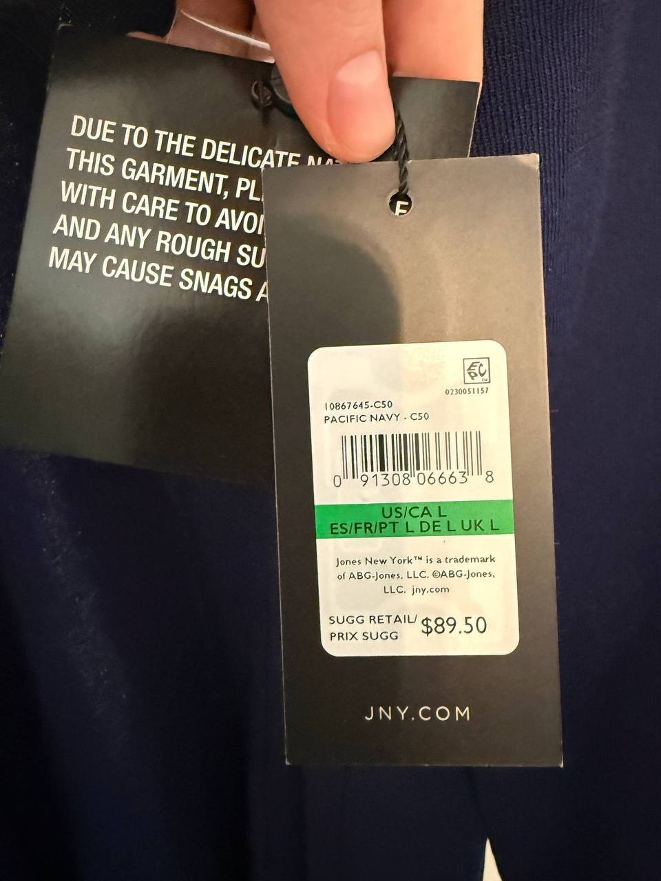 Jones New York Open‑Front Cardigan – Blue – Size L – NWT – $89.50