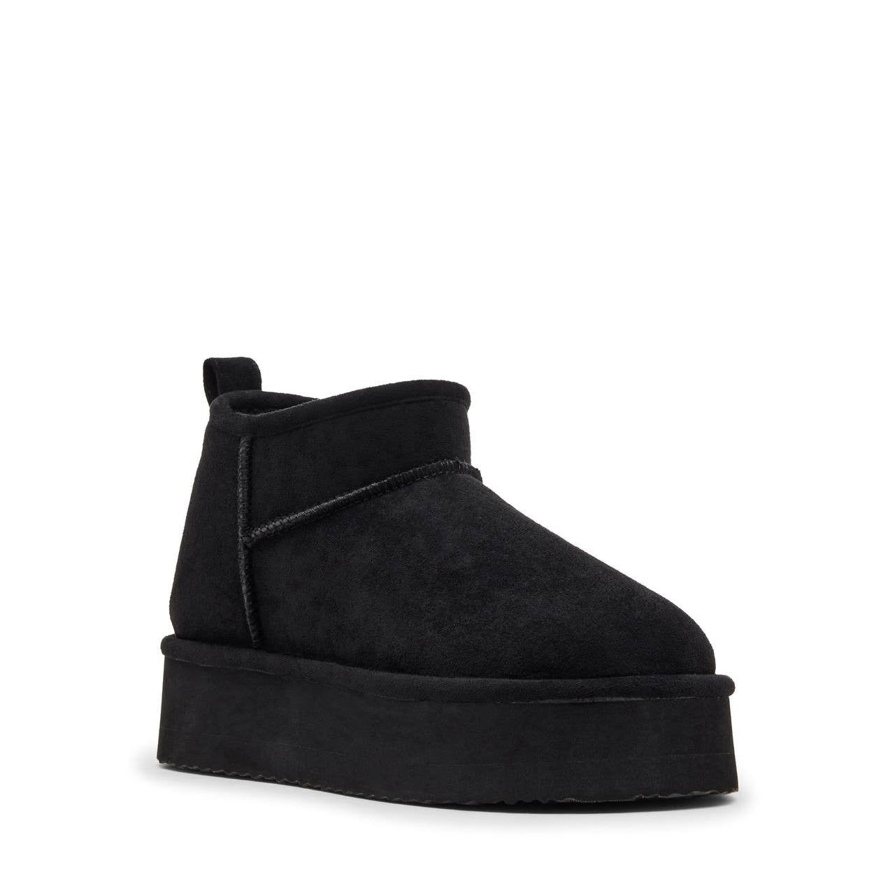 Madden Girl Brave Platform Cozy Bootie Black Women’s 6 Pull‑On Ankle NWB
