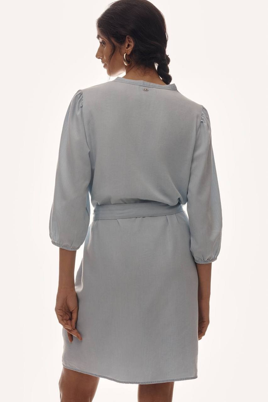 Sam Edelman Laine Tie‑Belt Mini Dress Blue XL NWT $149