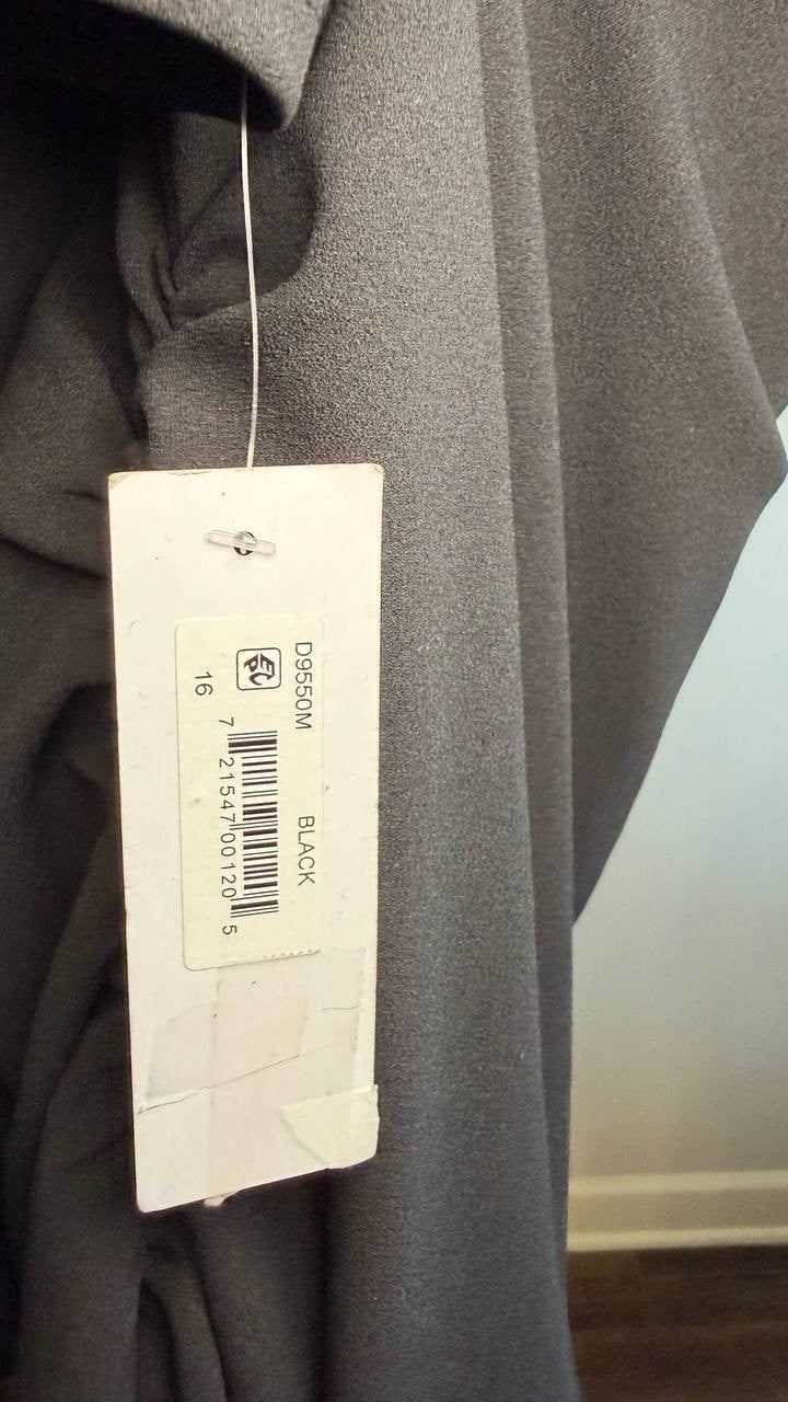 Donna Morgan Long‑Sleeve Zip‑Front A‑Line Dress Black 16 NWT $138