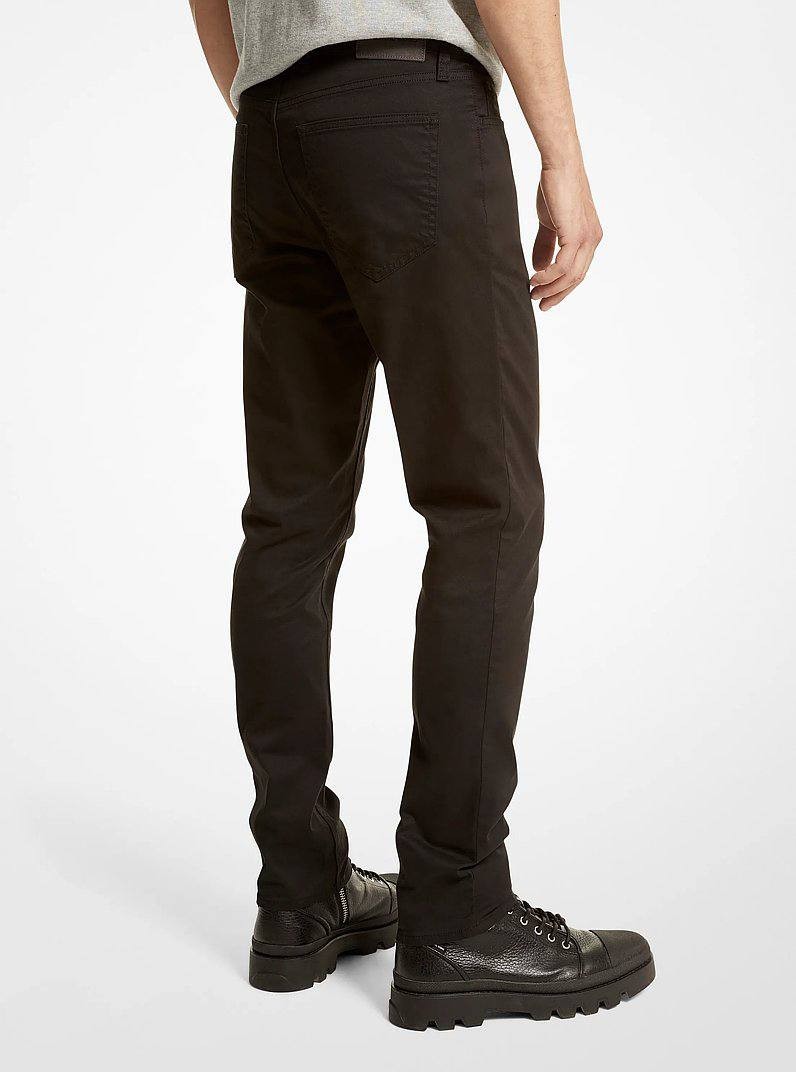 Michael Kors Parker Slim‑Fit Stretch‑Twill Pants Black 34/30 NWT $95