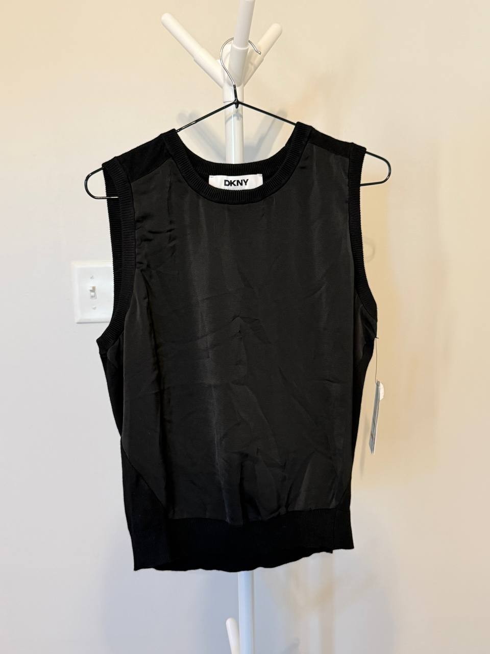 DKNY Sleeveless Mixed Media Sweater – Size L – NWT – $69
