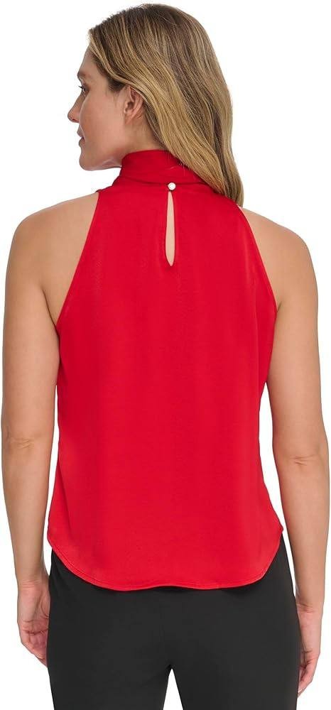Tommy Hilfiger Sleeveless Blouse – Red – Size XL – Pintuck Front – NWOT-MSRP$59