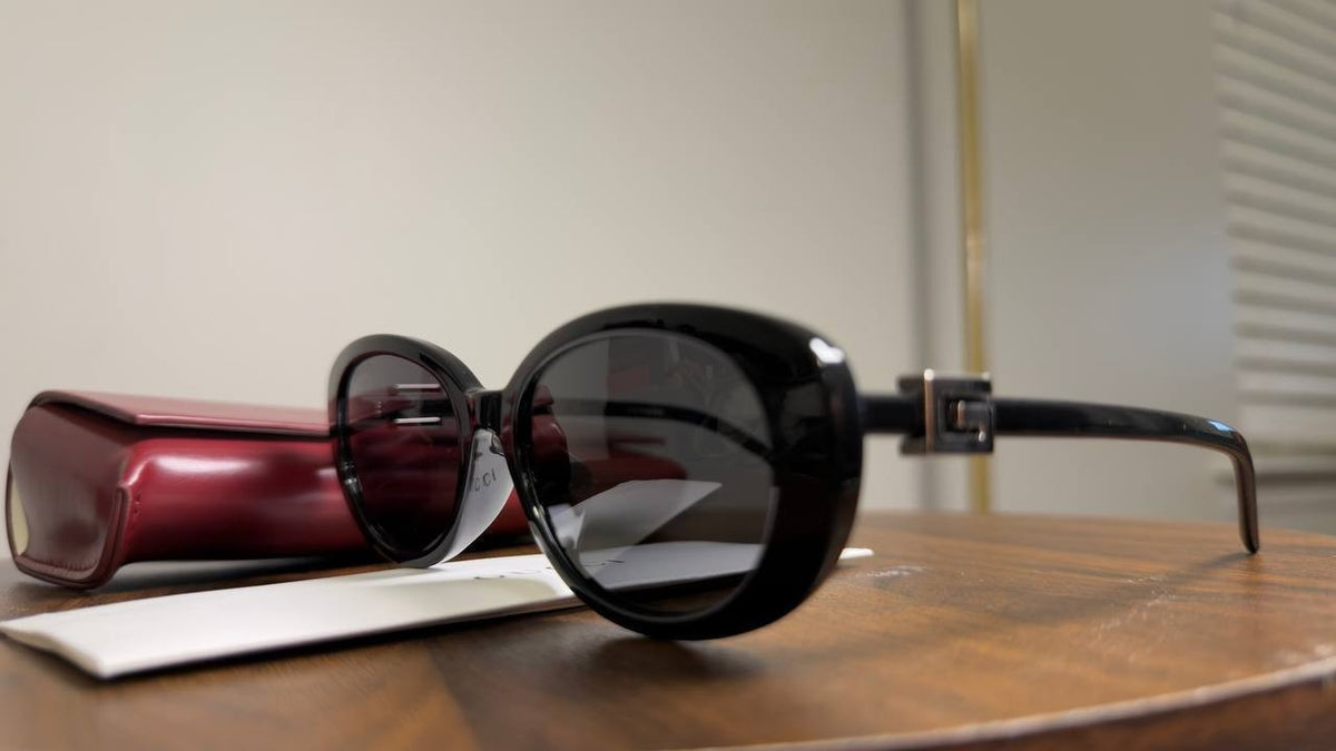 Gucci  Plastic  Cat‑Eye  Sunglasses  Shiny  Black  OS  NWOT  $430