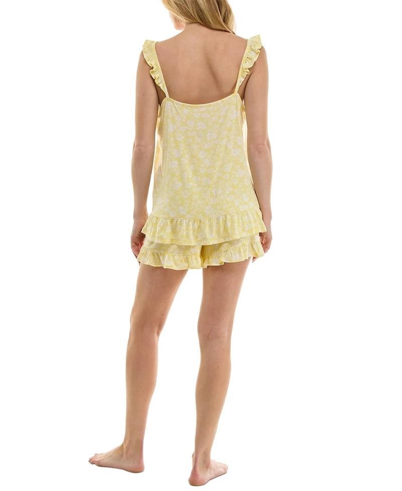 Roudelain Women’s Yellow Floral Ruffle Pajama Top – Size S – NWT –