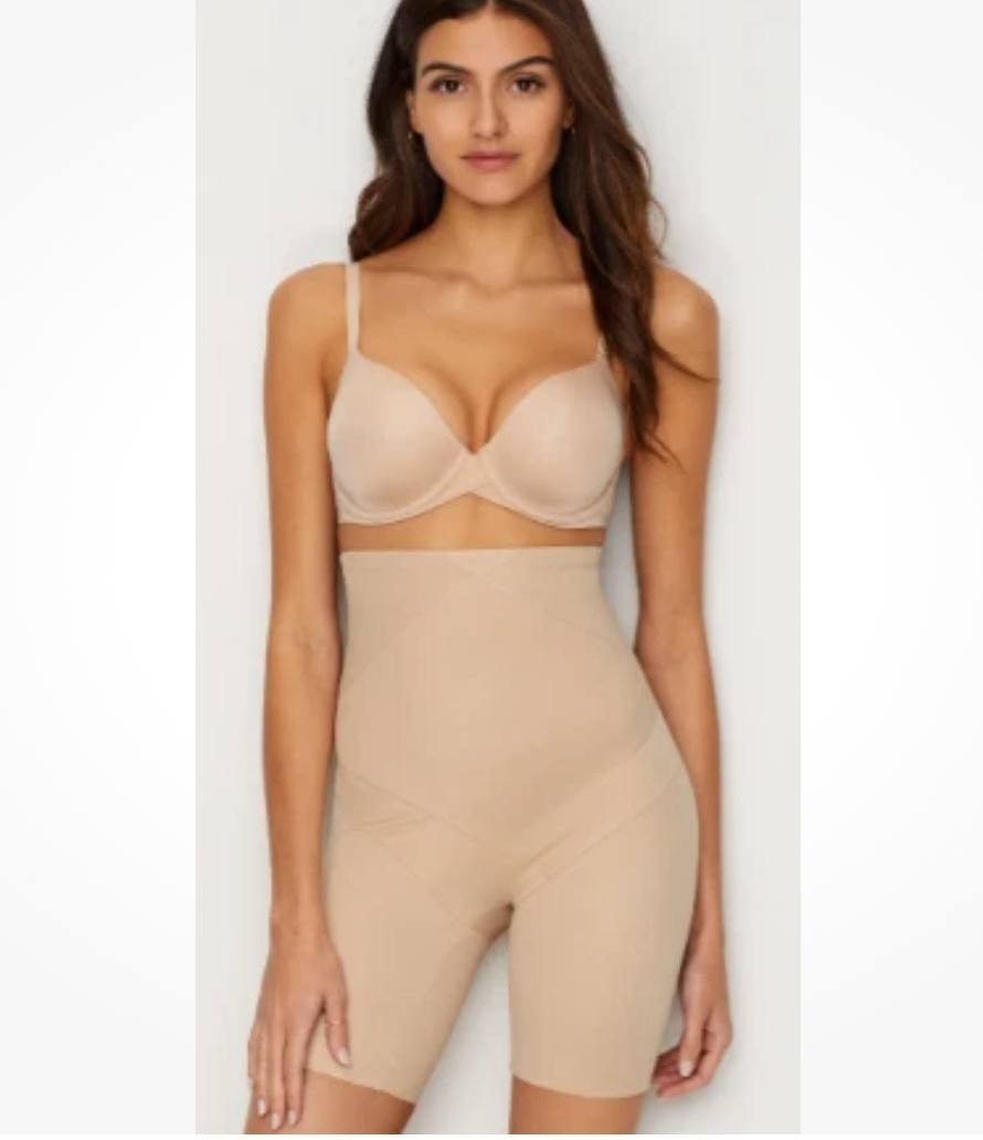 Miraclesuit Shapewear High Waist Thigh Slimmer Shorts – Style 2419 Beige Size M