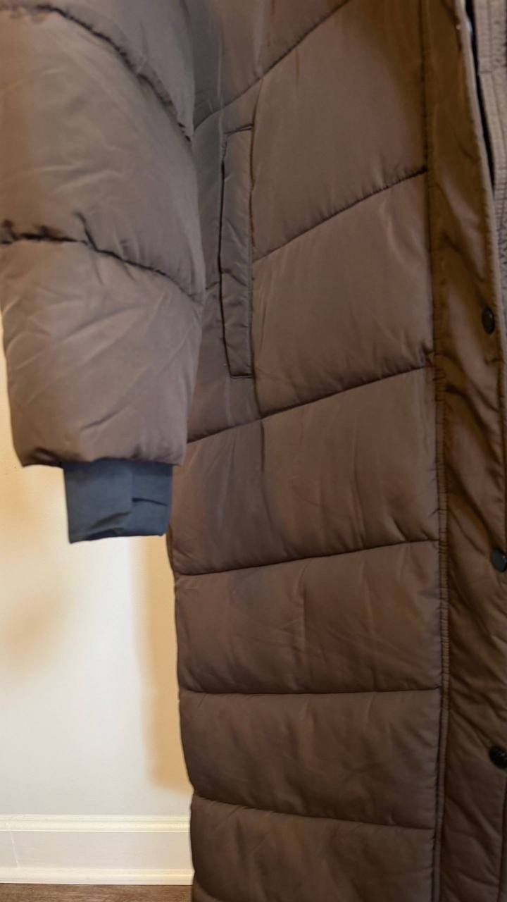 BCBG Hooded Water-Resistant Maxi Puffer Coat Chocolate Size XL NWT $350