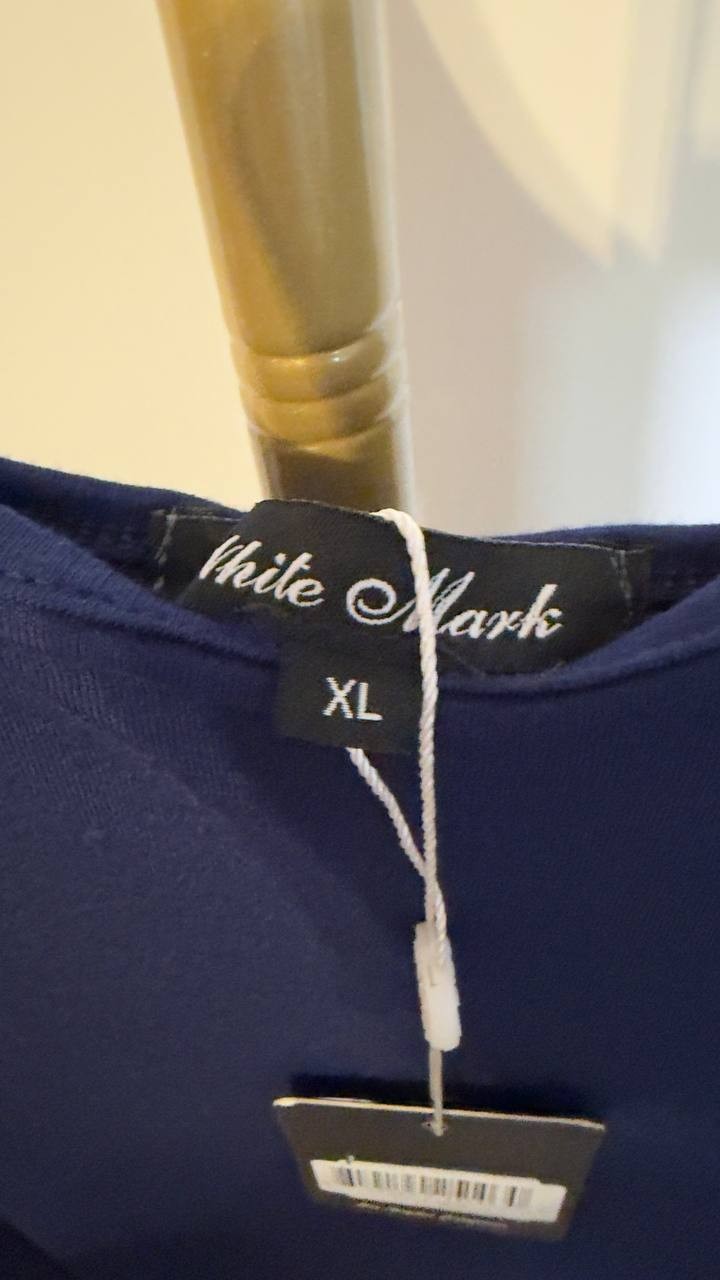 White Mark Women’s Cold Shoulder Maxi Sundress Navy XL NWT $64