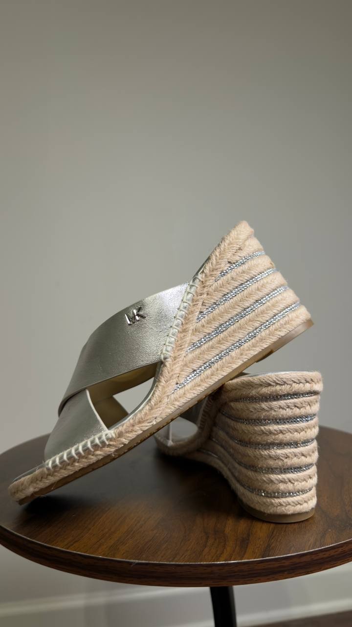 Michael  Michael  Kors  Wedge  Sandals  Silver  7M  New  $139.50