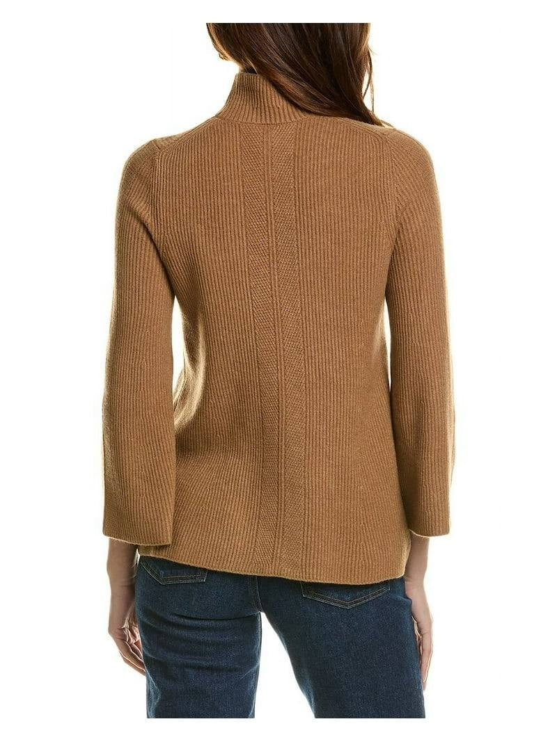 Anne Klein Bell-Sleeve Pullover Sweater – Size S – NWT – Brown Ribbed Knit