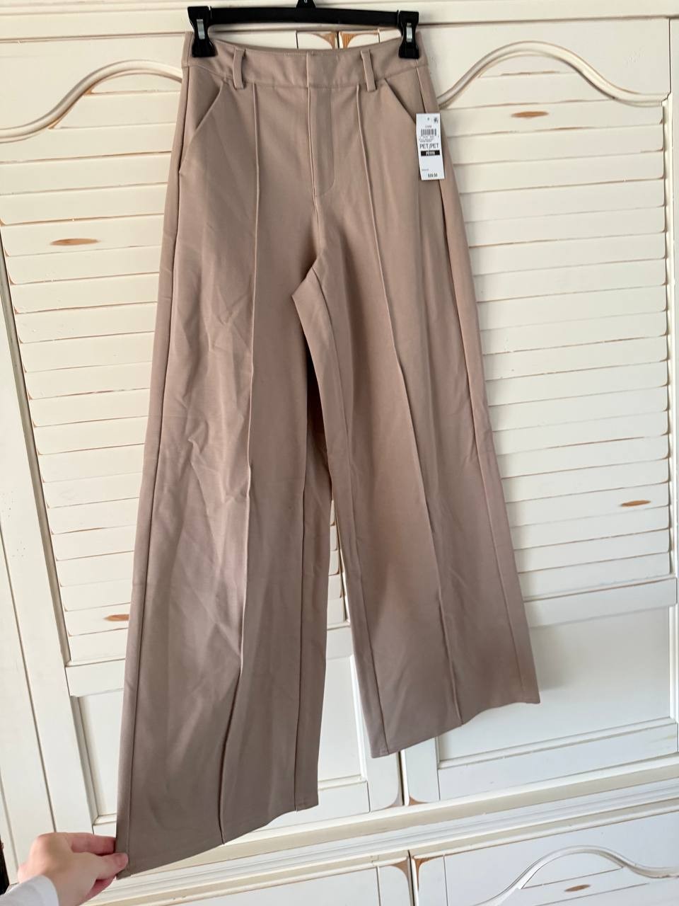 Bar III Petite Seamed Wide-Leg Ponté Pants Brown P/P NWT MSRP$59.50