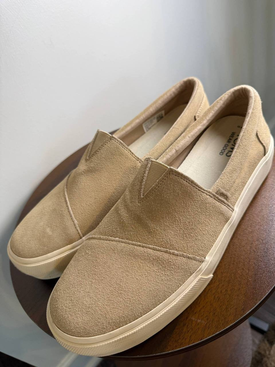 TOMS Alpargata Platform Flats – Size 11W –Oatmeal–New Without Box-Minor Dirt-$79