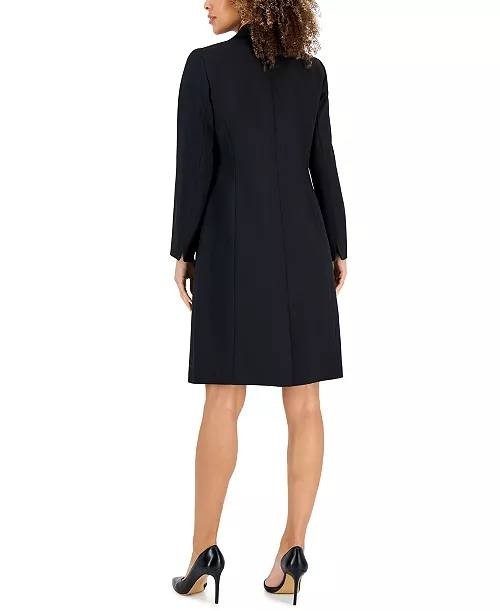 Le Suit Crepe Topper Jacket &amp; Sheath Dress 2-Piece Set Black 16P Petites