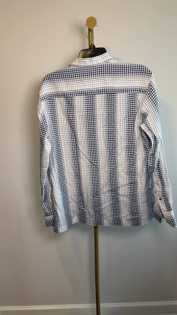 Paisley & Gray Long Sleeve Camp Shirt Blue Multi S/P NWOT $95