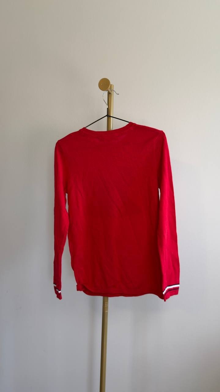 Tommy Hilfiger Cotton Terrier Crewneck Sweater Red XS NWT $69.50