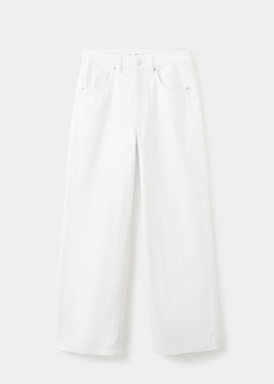 Mango Mid‑Rise Balloon Jeans White 4 NWT $70