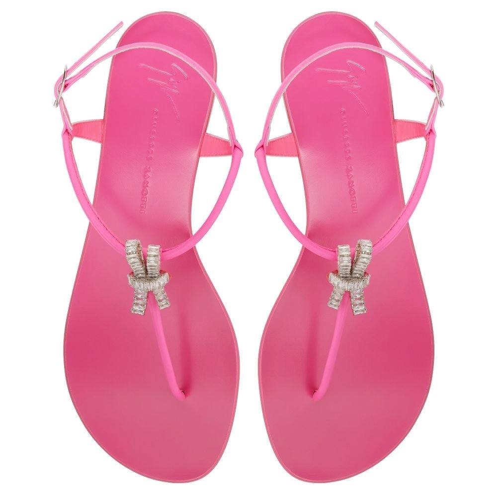 Giuseppe  Zanotti  Butterfly  Flat  Sandals  Neon  Pink  38.5  Pre‑owned