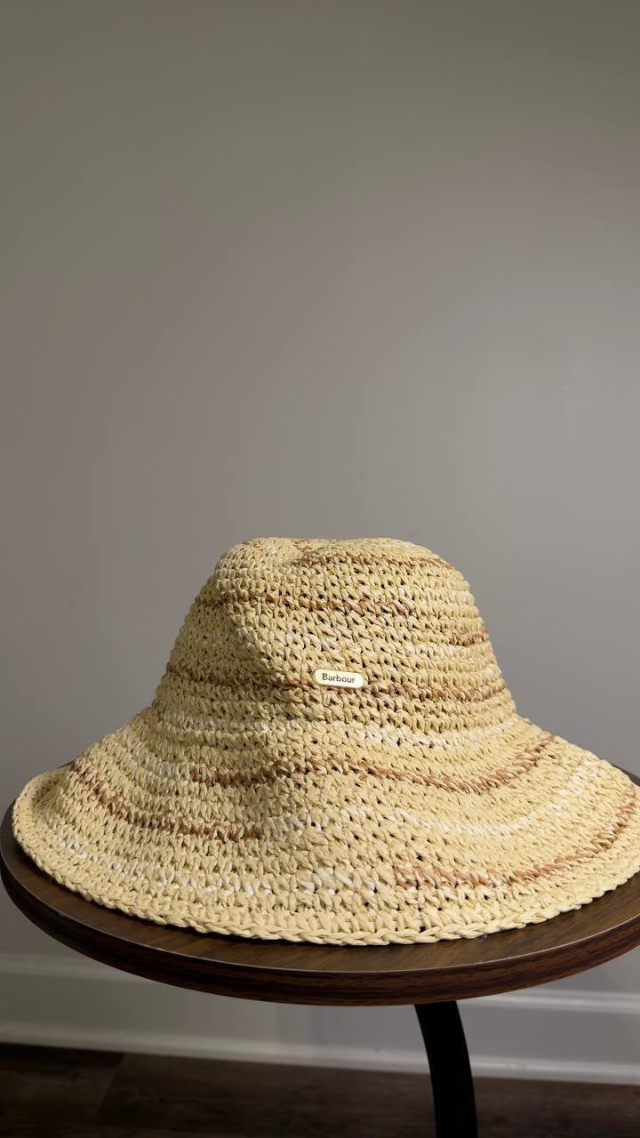 Barbour  Cloche  Hat  Natural  Paper  M  New  $60