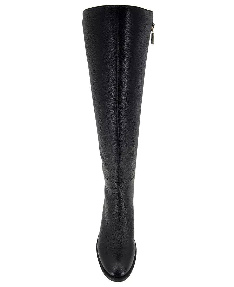 Kenneth Cole Levon Boots 6.5M Black Suede Tall Wide‑Shaft Round Toe NIB msrp$220