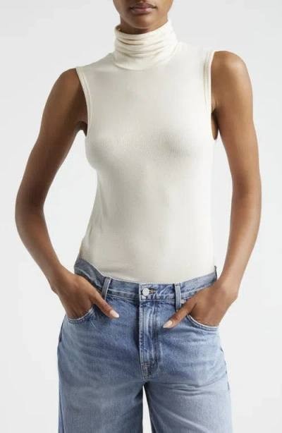 ATM Anthony Thomas Melillo Rib Sleeveless Turtleneck Top – Irish Cream – Size XS